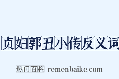 贞妇郭丑小传反义词是什么意思的图片